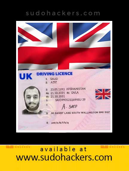 UK Drivers License High Quality